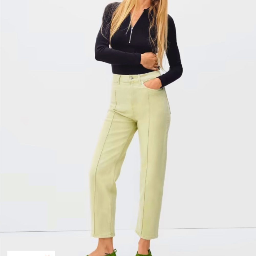 Everlane Way High Jeans in Green Tea Wash